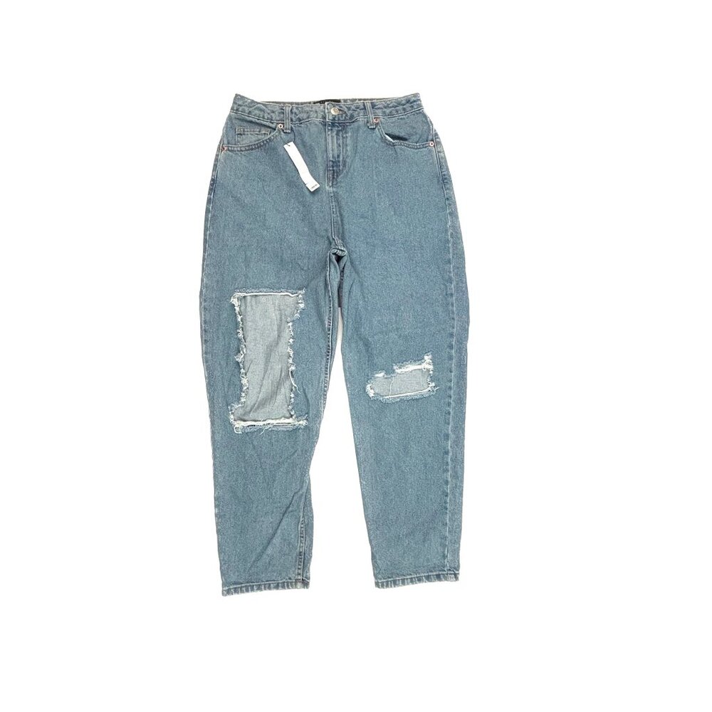 NEW ASOS Distressed‎ Straight Women's size 30 28 Petite Medium Blue Dneim jeans